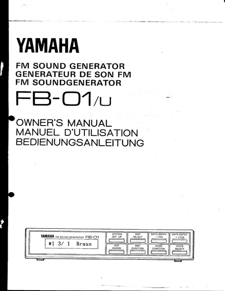 Yamaha Fb 01 Owner S Manual Manualzz