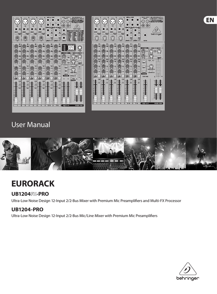 Behringer Eurorack Ub1204fx-pro User Manual