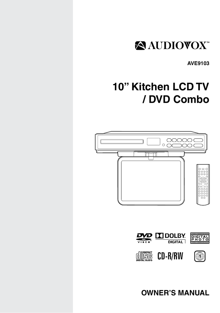 Audiovox 12” Kitchen LCD TV/DVD Undermount Combo KLV3913 store with Remote & Manual