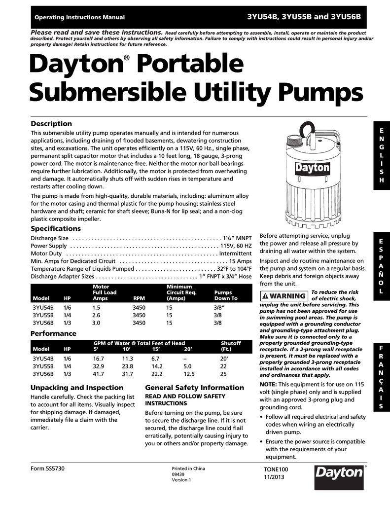 Dayton Pump Manual