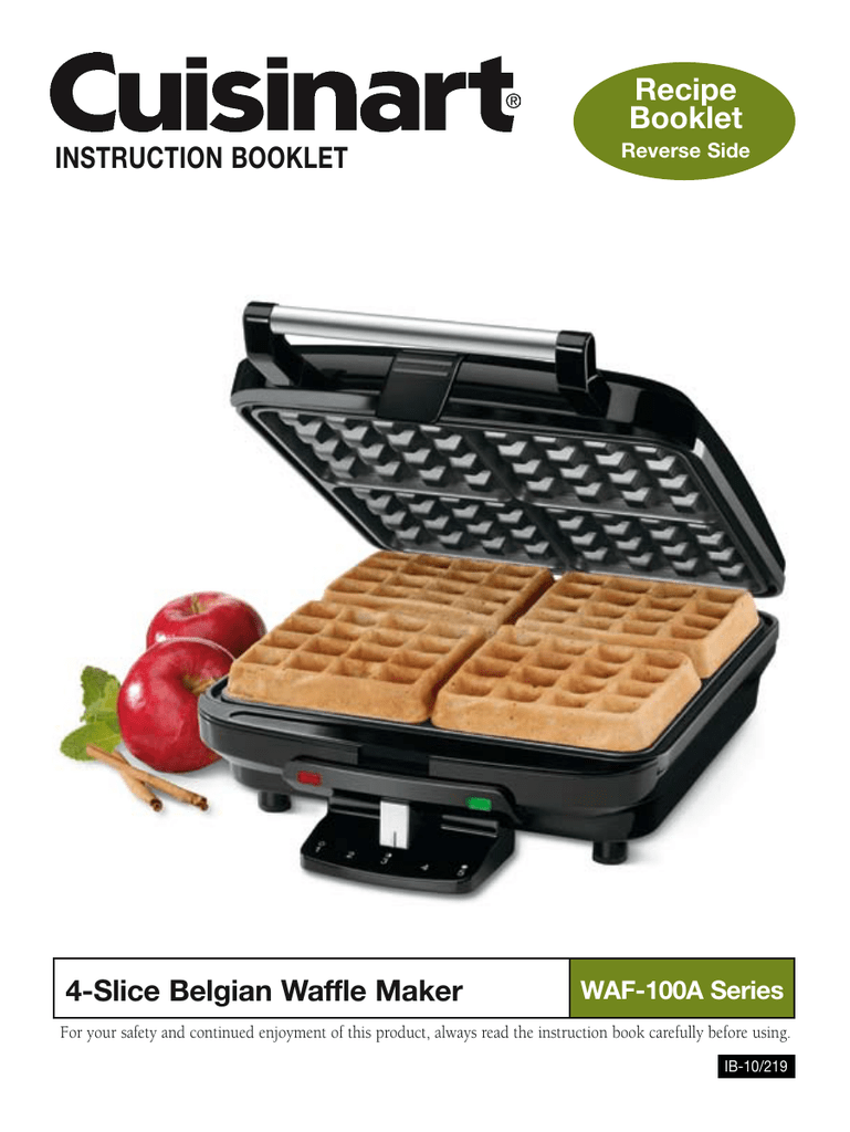Cuisinart WAF100 Belgian Waffle Maker Operating instructions Manualzz