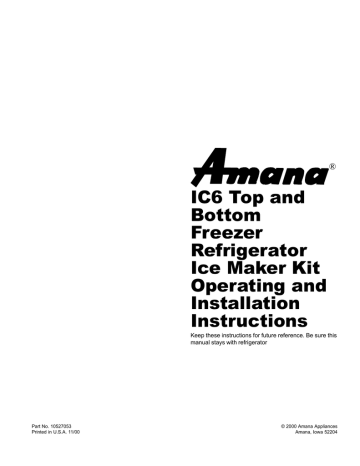 Owner's manual | Amana IC6 Owner`s manual | Manualzz