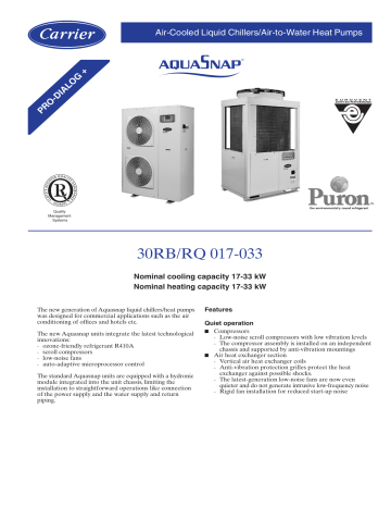 carrier aquasnap manual
