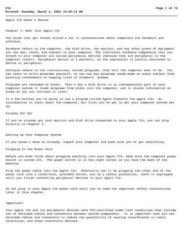 Apple IIe IIe Owner's Manual | Manualzz