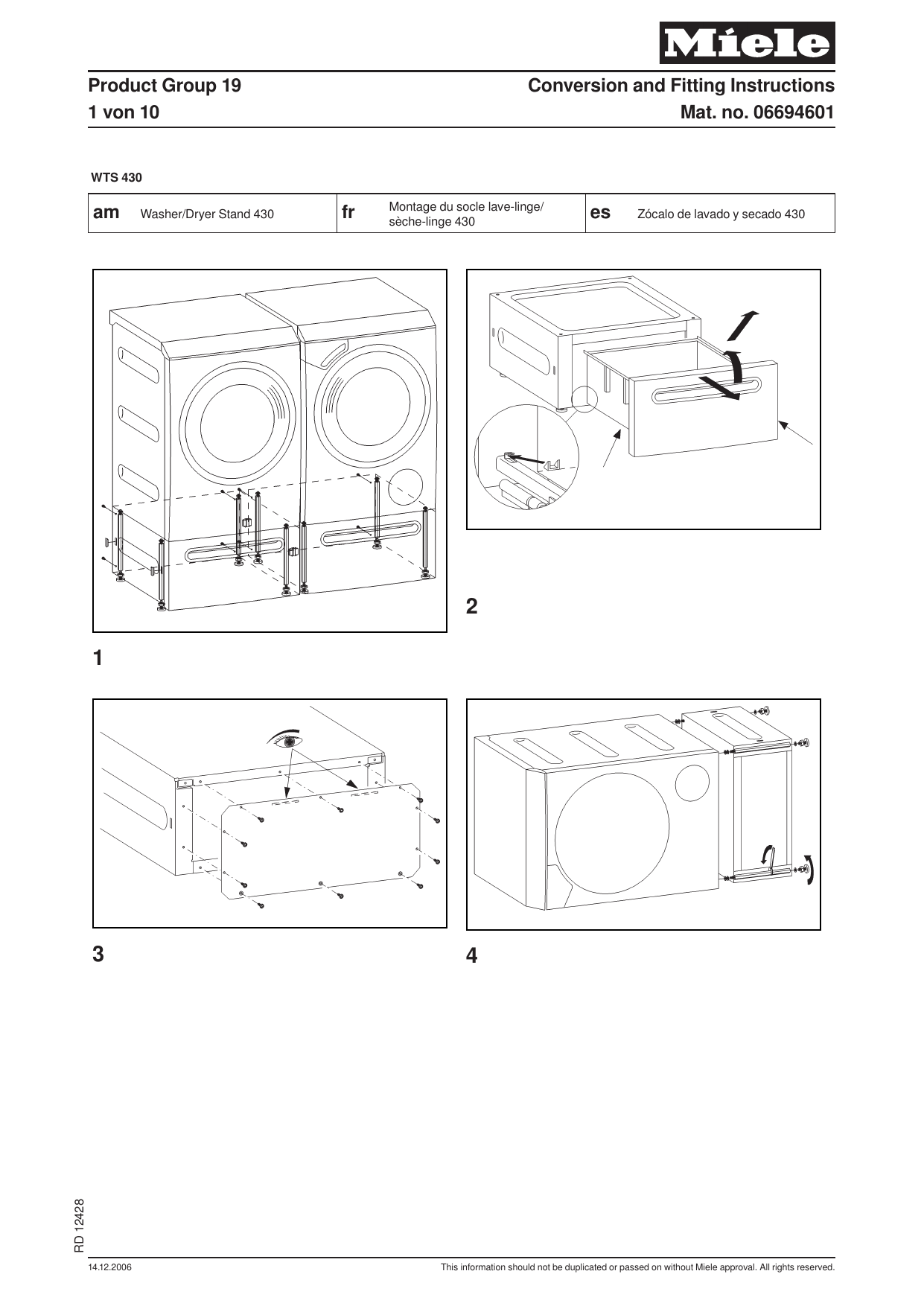 Miele Wts430 User Manual Manualzz Com