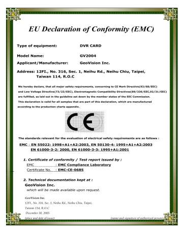 EU Declaration of Conformity (EMC) | Manualzz