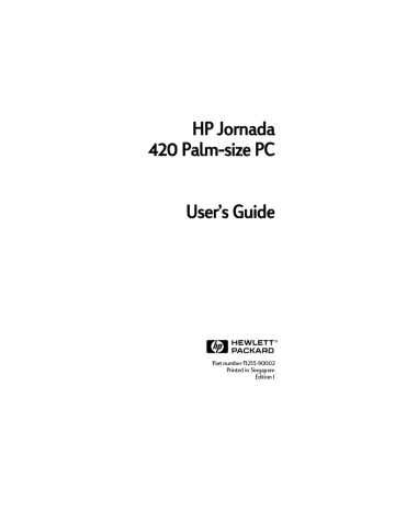 HP Jornada 420 User`s guide | Manualzz
