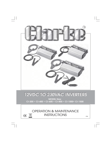 Clarke CI-600 Maintenance Instruction | Manualzz