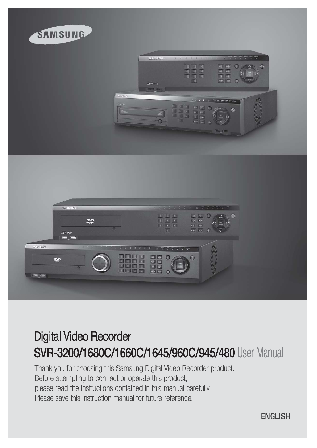 Samsung SVR-480 DVR User manual | Manualzz