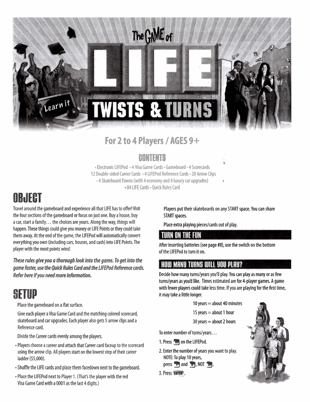 Life game of Adventures Edition 09060 Instructions - Hasbro