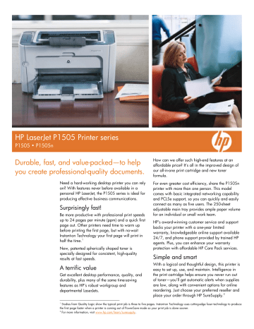 Hp Laserjet P1505 Printer Series Manualzz