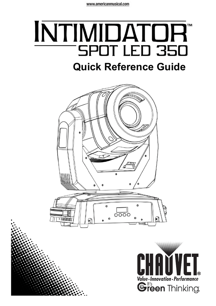 chauvet intimidator spot led 350 manual Intimidator spot led 350 | chauvet dj.
