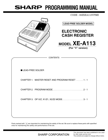 Sharp Xea 113 Programming Guide Manualzz