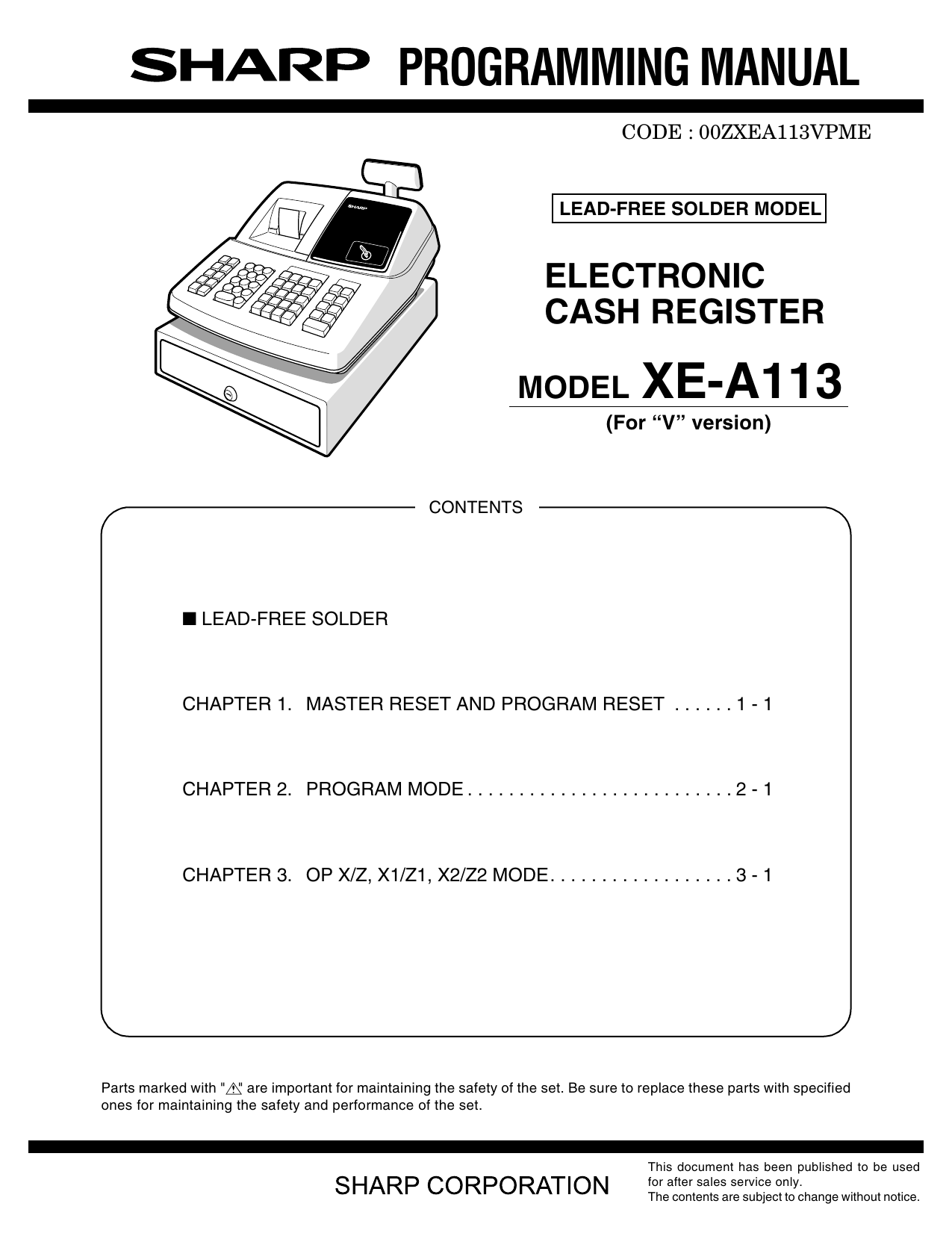 Sharp Xe A113 User Manual Manualzz