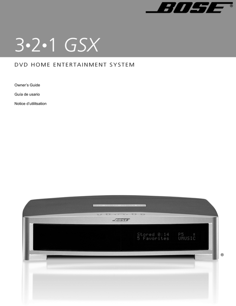 Bose AKR-1010RC, 3·2·1® GSX DVD home entertainment system, SoundSport