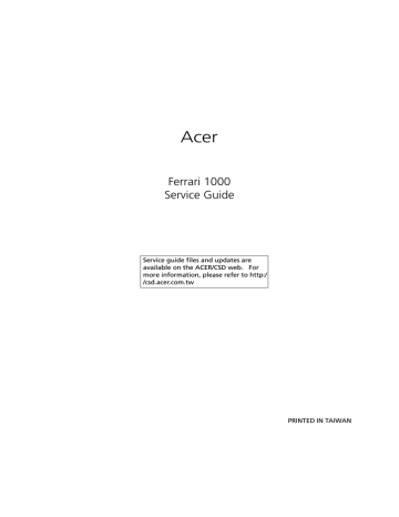 Acer Ferrari F-17 Technical information | Manualzz