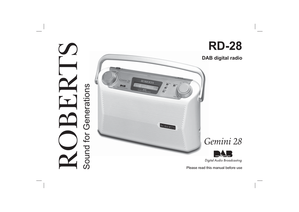 Roberts Gemini RD28( Rev.1) DAB Radio User guide Manualzz