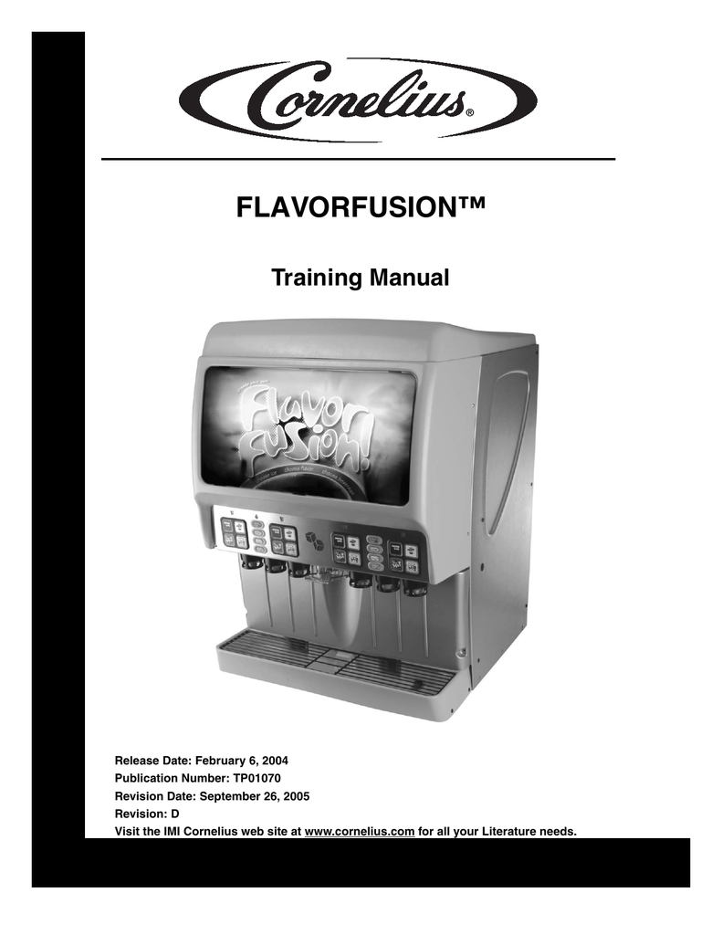 Cornelius Flavor Fusion Parts Manual