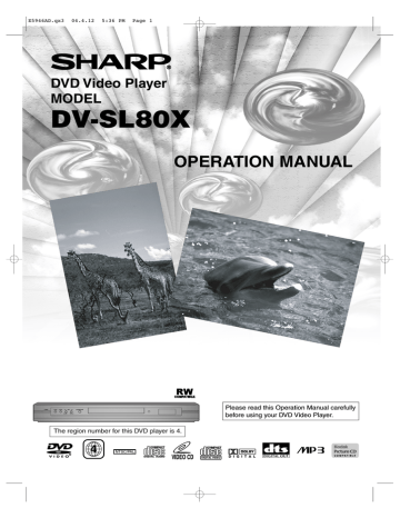 Playable Discs. Sharp DV-SL80X | Manualzz