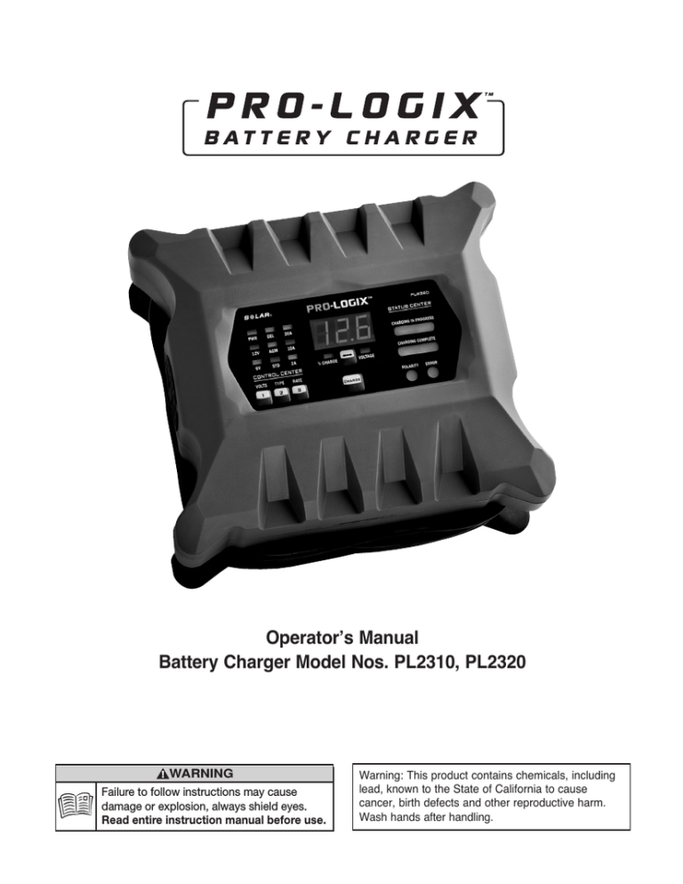 Solar pl2520 pro-logix user manual pdf