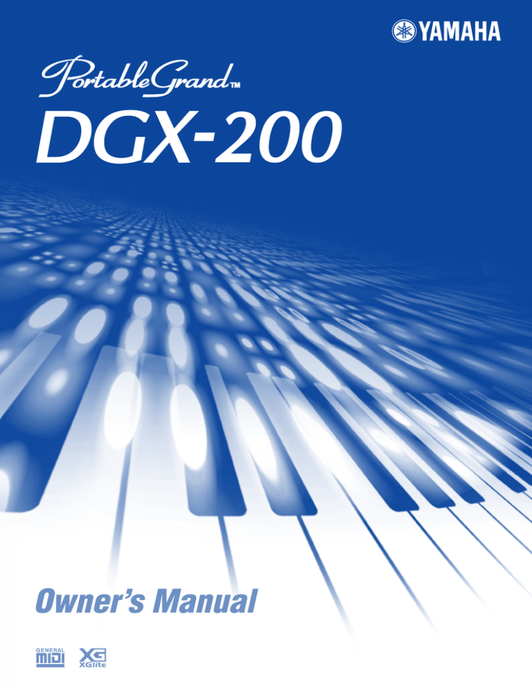 Yamaha Dgx 200 Psr 290 Portable Grand Dgx 202 Portatone Psr 292 Portable Grand Dgx 200 Owner S Manual Manualzz