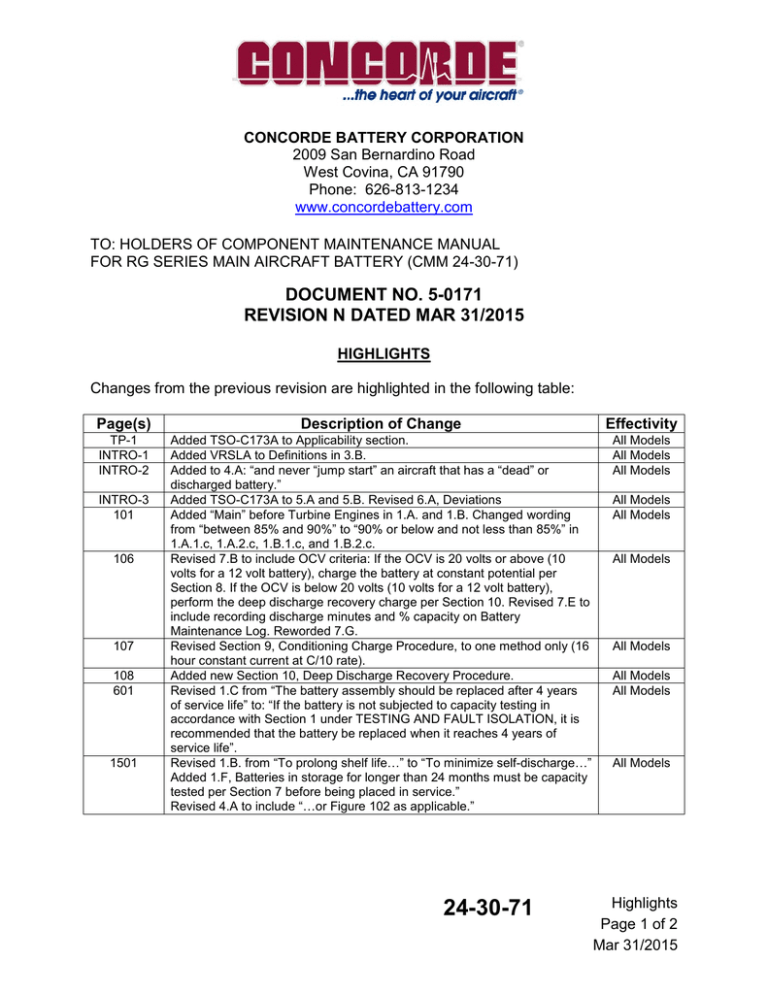 Concorde Battery RG Series User manual Manualzz