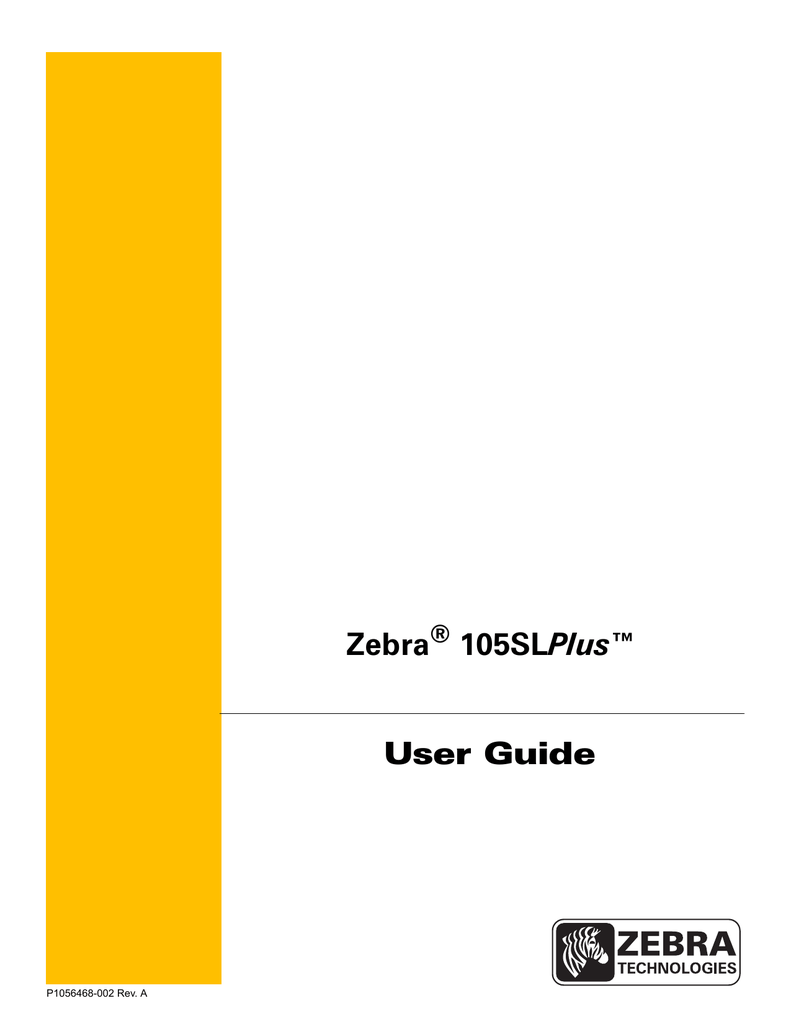 Zebra 105SLPlus User guide Manualzz