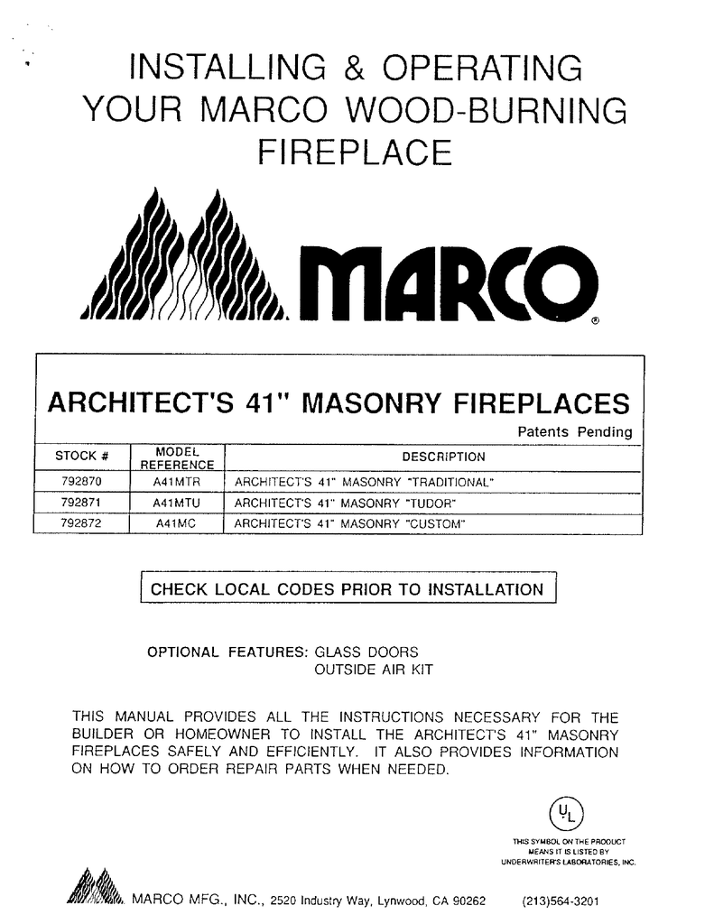 Marco A41mtu Installation Manual Manualzz