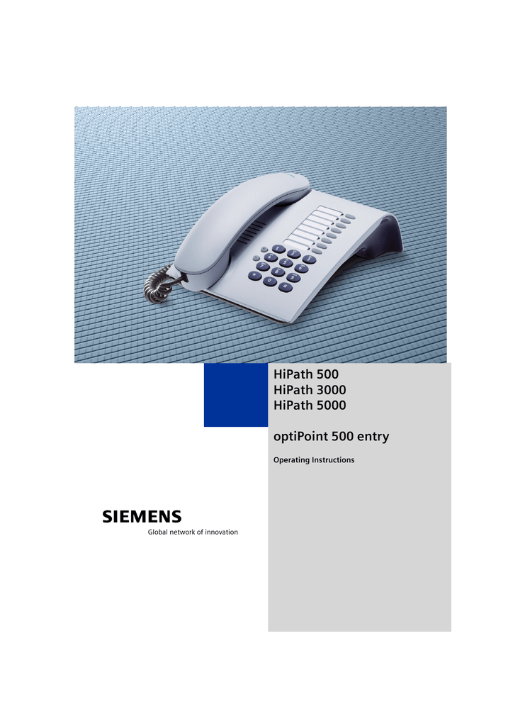 Siemens optipoint 500 advance instruction manual
