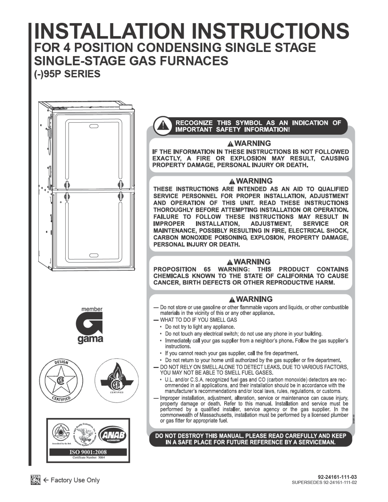 Rheem R95P User manual | Manualzz