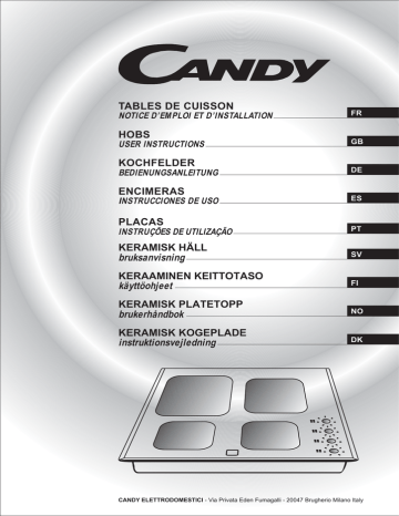 Candy | PVD 640/1 | User manual | ENCIMERAS KOCHFELDER PLACAS TABLES DE | Manualzz