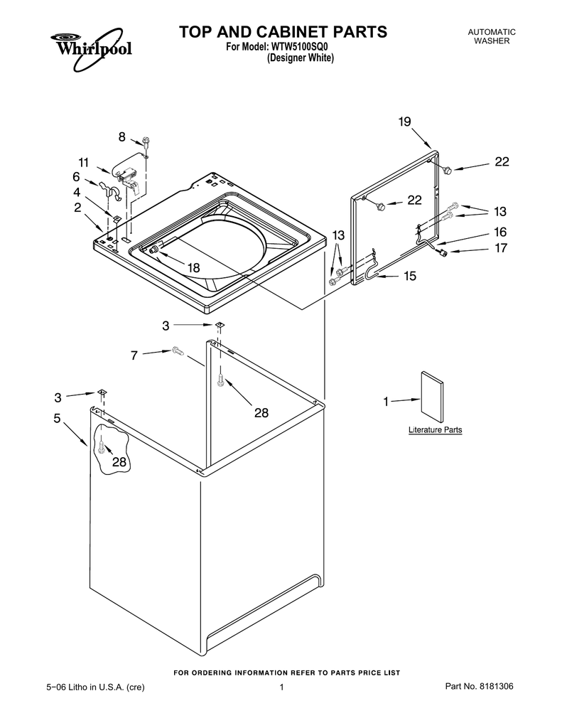 Whirlpool WTW5100SQ0 Washer User manual Manualzz