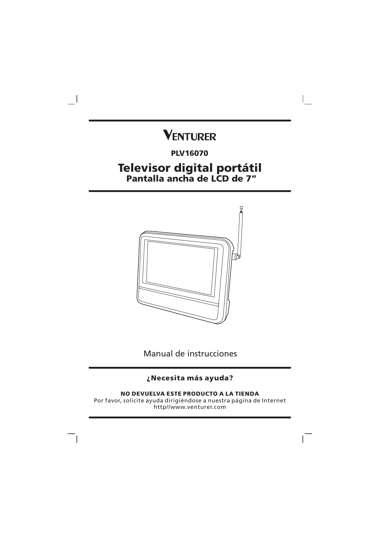 Venturer PLV16070 Manual de usuario Televisor digital portátil
