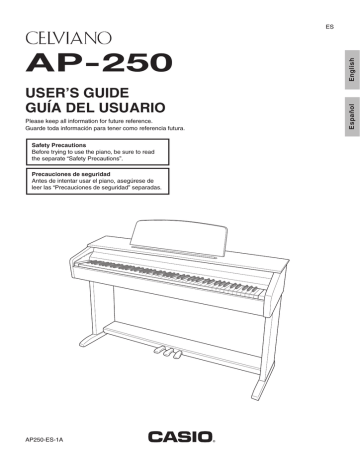 Casio AP-250 Electronic Musical Instrument Manual de usuario | Manualzz