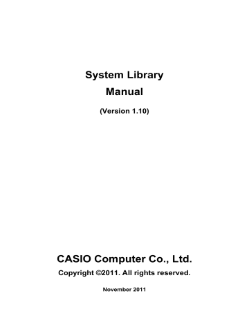 System Library Manual Casio Computer Co Ltd Manualzz