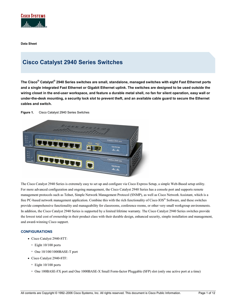 cisco 2950 switch specs