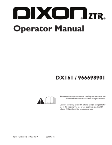 Dixon DX161/966698901 Specifications | Manualzz