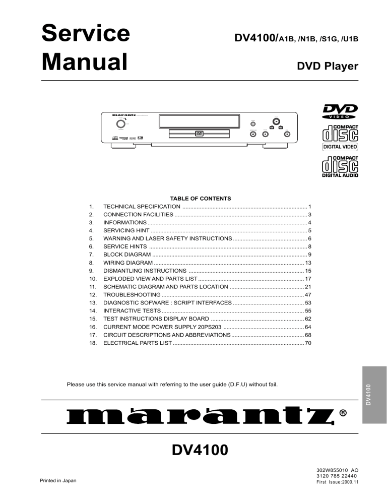 Marantz Dv4100 User Manual Manualzz