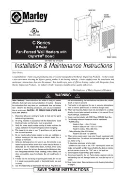 Marley C Series B Model Fan-Forced Wall Heater Installation Instructions