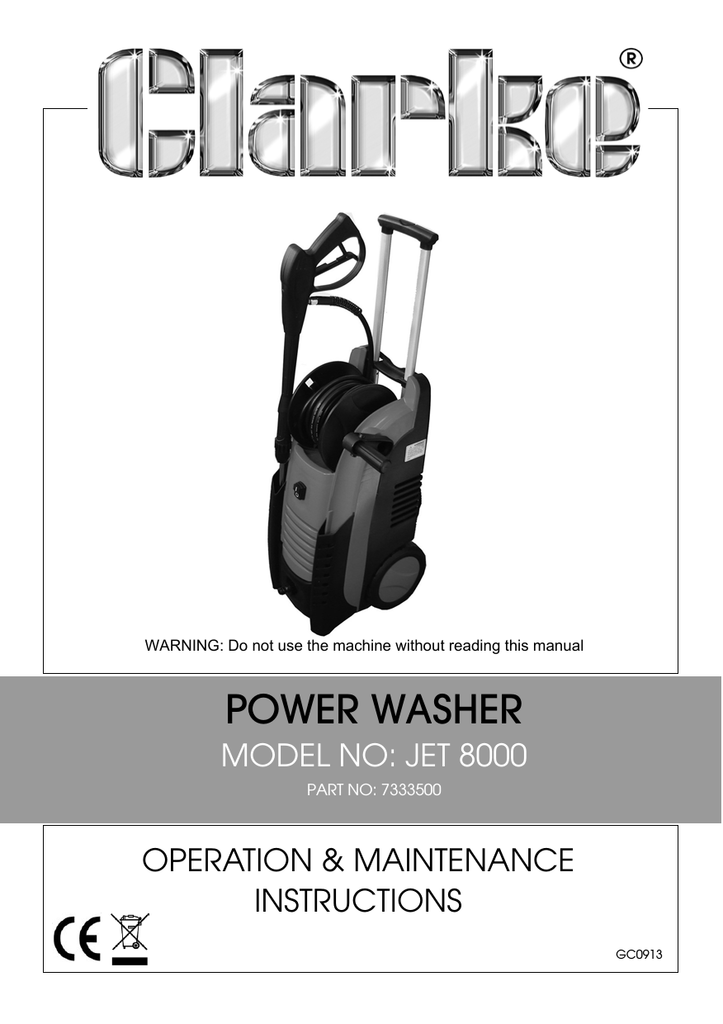 Clarke JET 8000 User manual | Manualzz