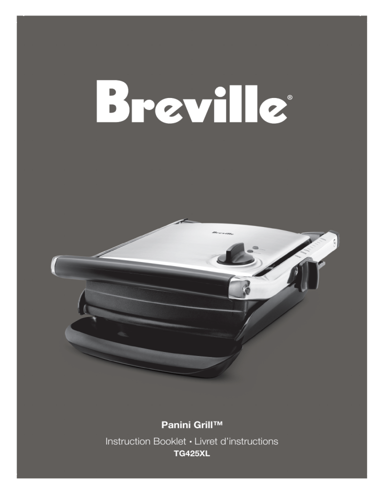 Breville PANINI GRILL TG425XL User manual Manualzz