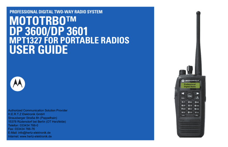 Motorola MOTOTRBO DP 3600 User guide | Manualzz