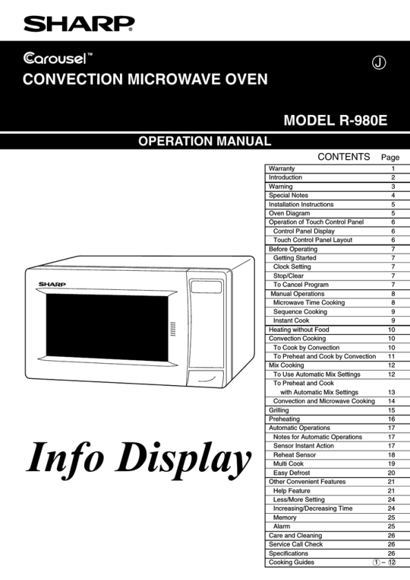 Sharp R 980e Specification Manualzz - Sharp R 580d Wiring Diagram Sharp R 980e Specification Manualzz - Sharp R 580d Wiring Diagram