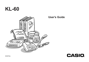 Casio 60SR - KL B/W Thermal Transfer Printer User`s guide | Manualzz