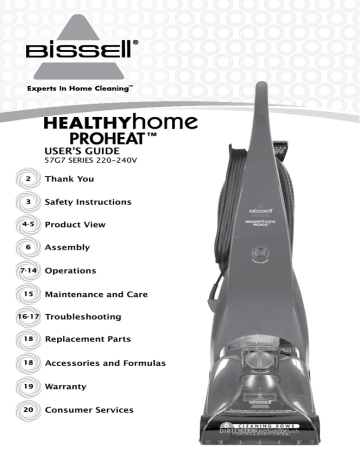 Bissell PROHEAT - 3 User`s guide | Manualzz