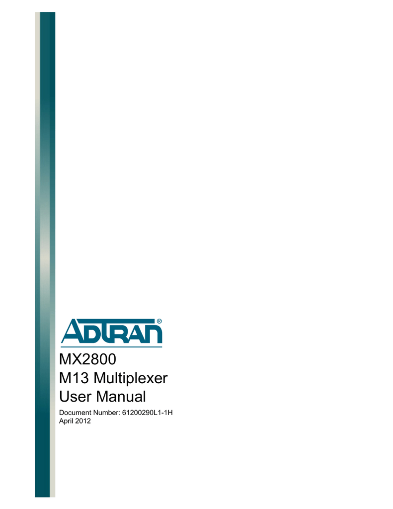 ADTRAN MX2800 M13 User manual | Manualzz