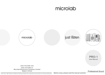 Microlab PRO-1, PRO 1 Руководство пользователя | Manualzz