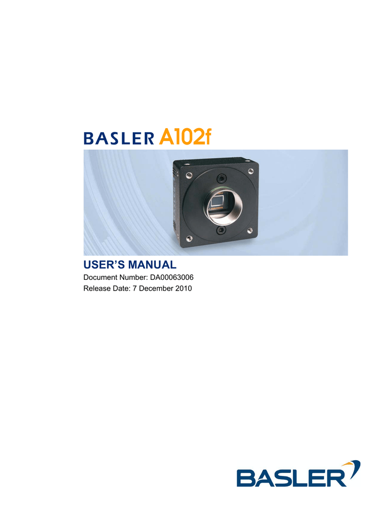 Basler A102f fc A100 Series Owner s Manual Manualzz