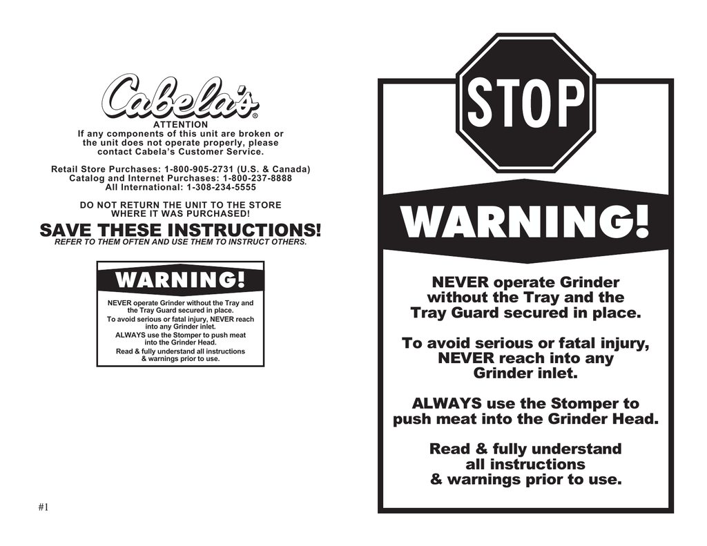 Cabela S 08 3201 Instruction Manual Manualzz