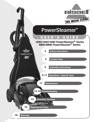 bissell power steamer troubleshooting
